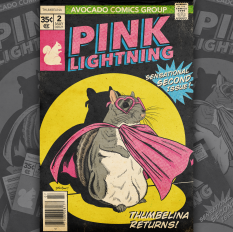 Retro Illustration: Pink Lightning #2